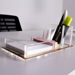 Transparent Acrylic With Golden Edges Organizer