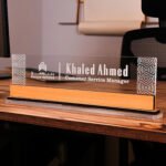 Transparent Acrylic Wood Desk-Tag