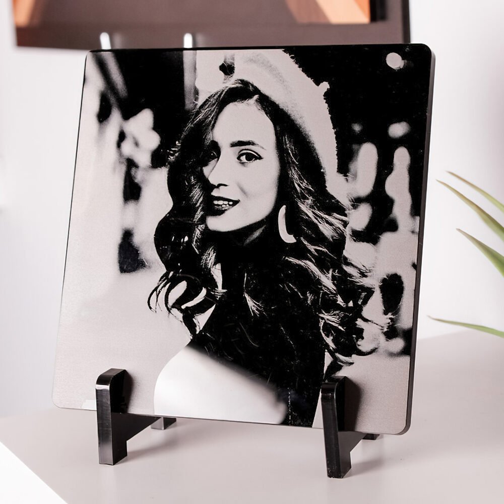 Black Acrylic Laser Engraved Portrait