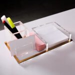 Transparent Acrylic With Golden Edges Organizer
