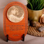Oval wooden Shape Photo Engraving
