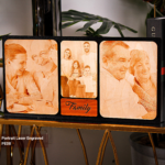 Collage Portrait Laser Engraved