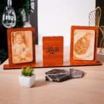 Double Portrait Laser Engraved Wood