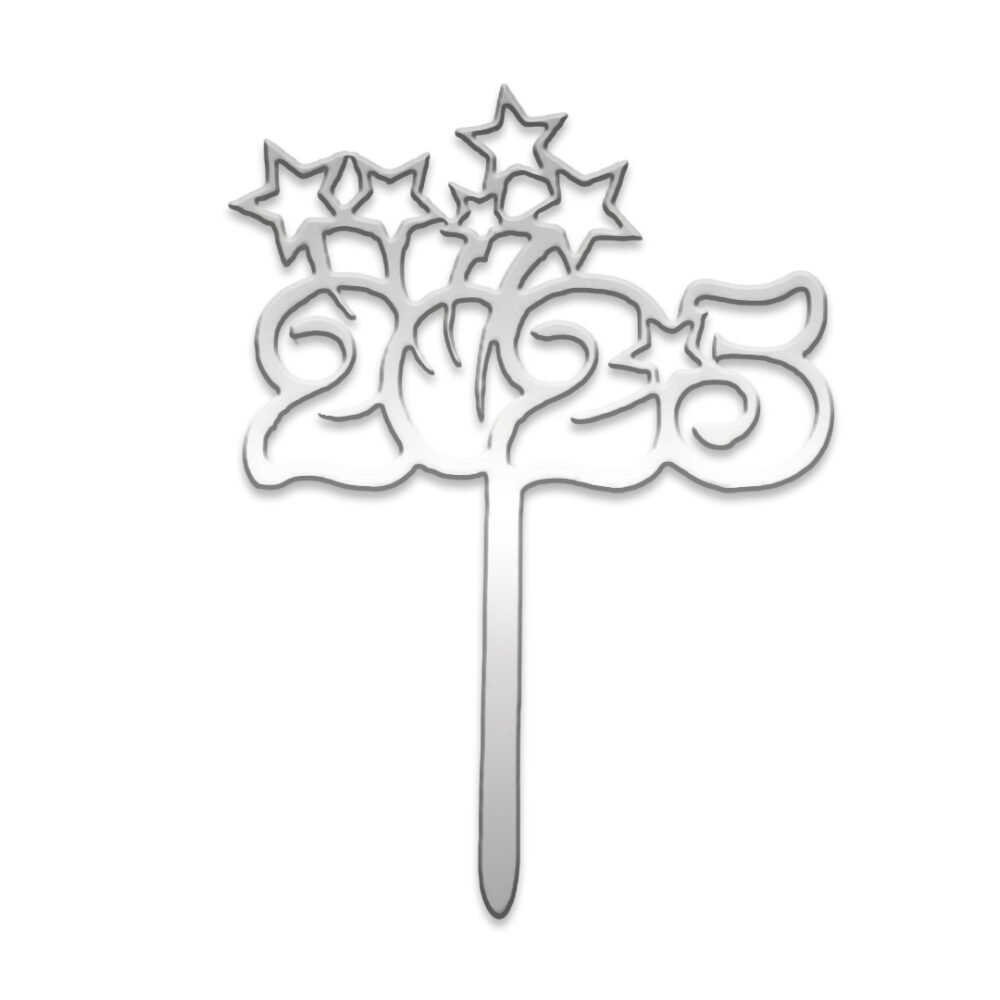 Happy New Year 2025 cake topper