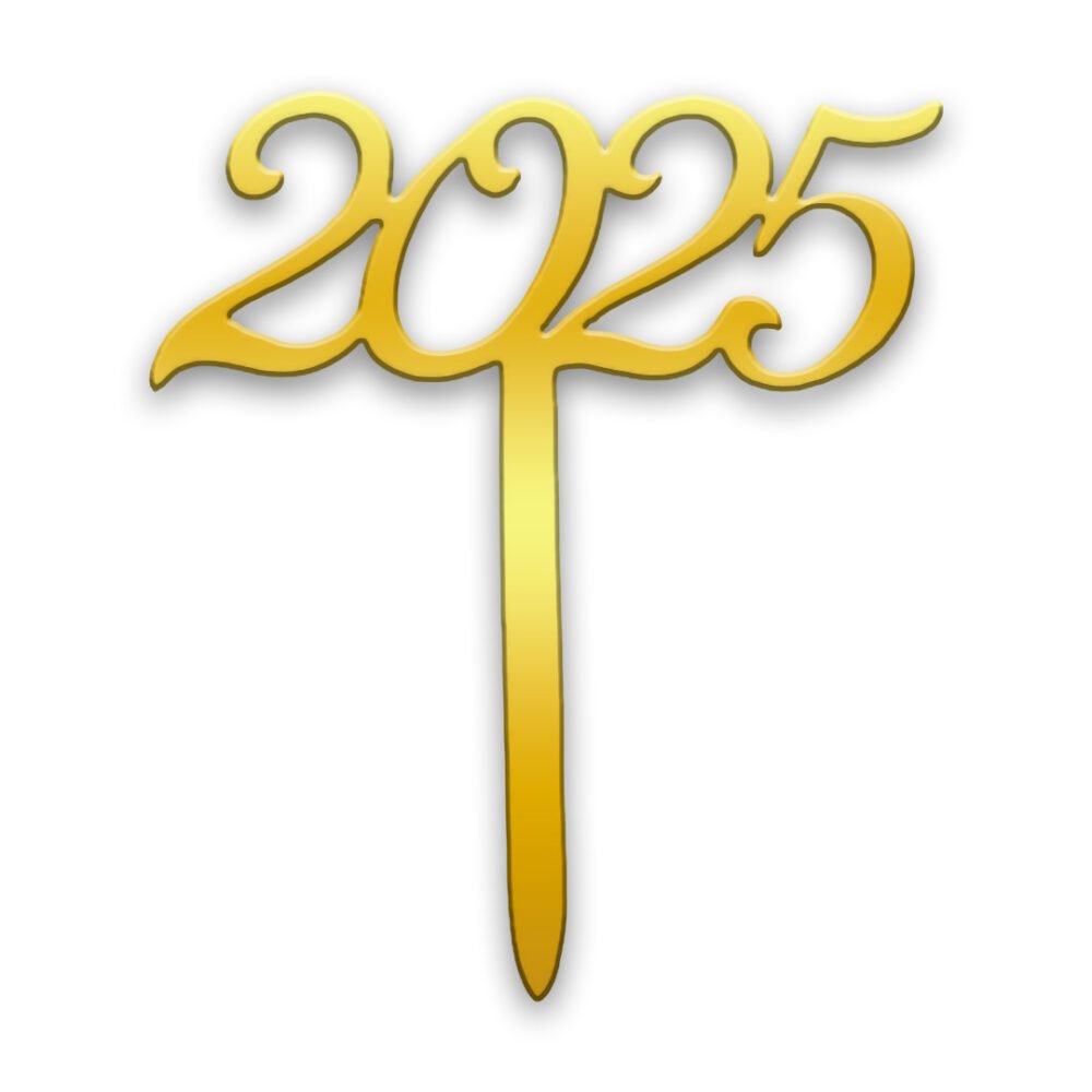 Happy New Year 2025 cake topper