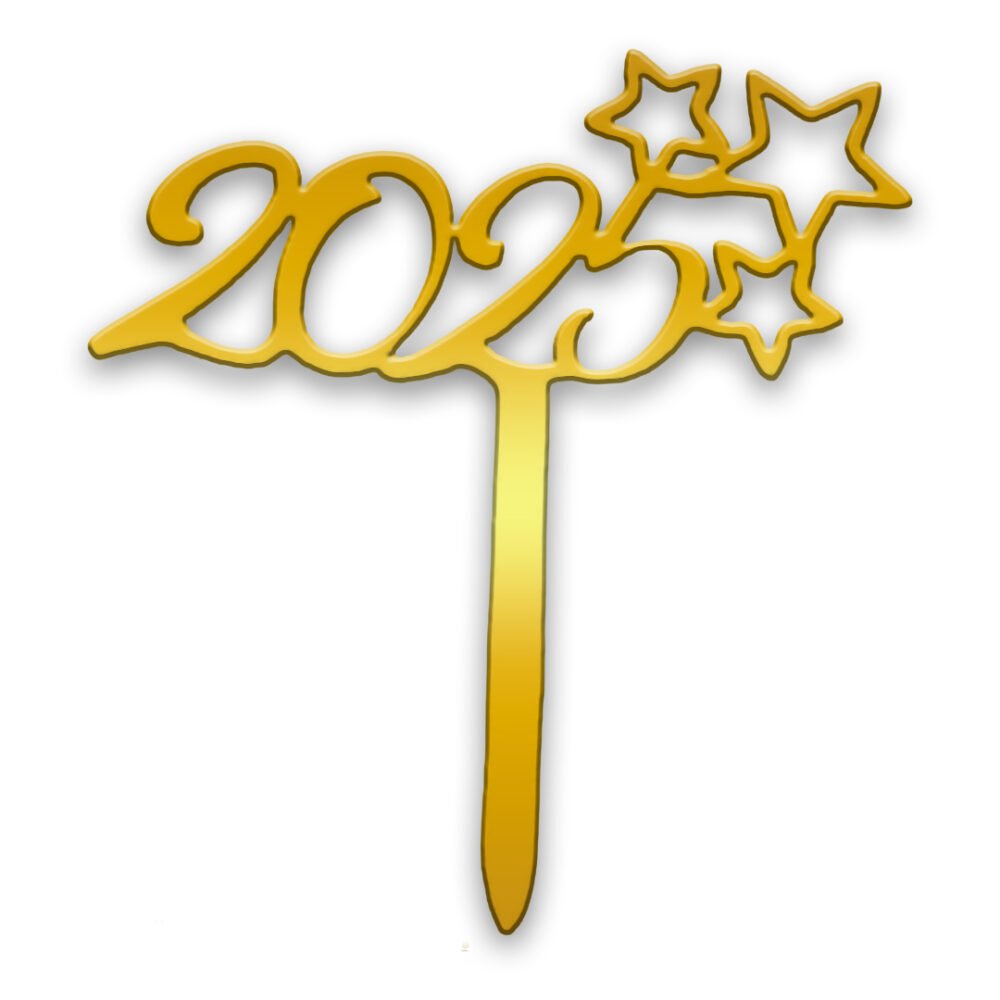 Happy New Year 2025 cake topper