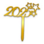 Happy New Year 2025 cake topper