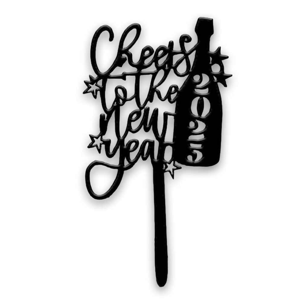 Happy New Year 2025 cake topper
