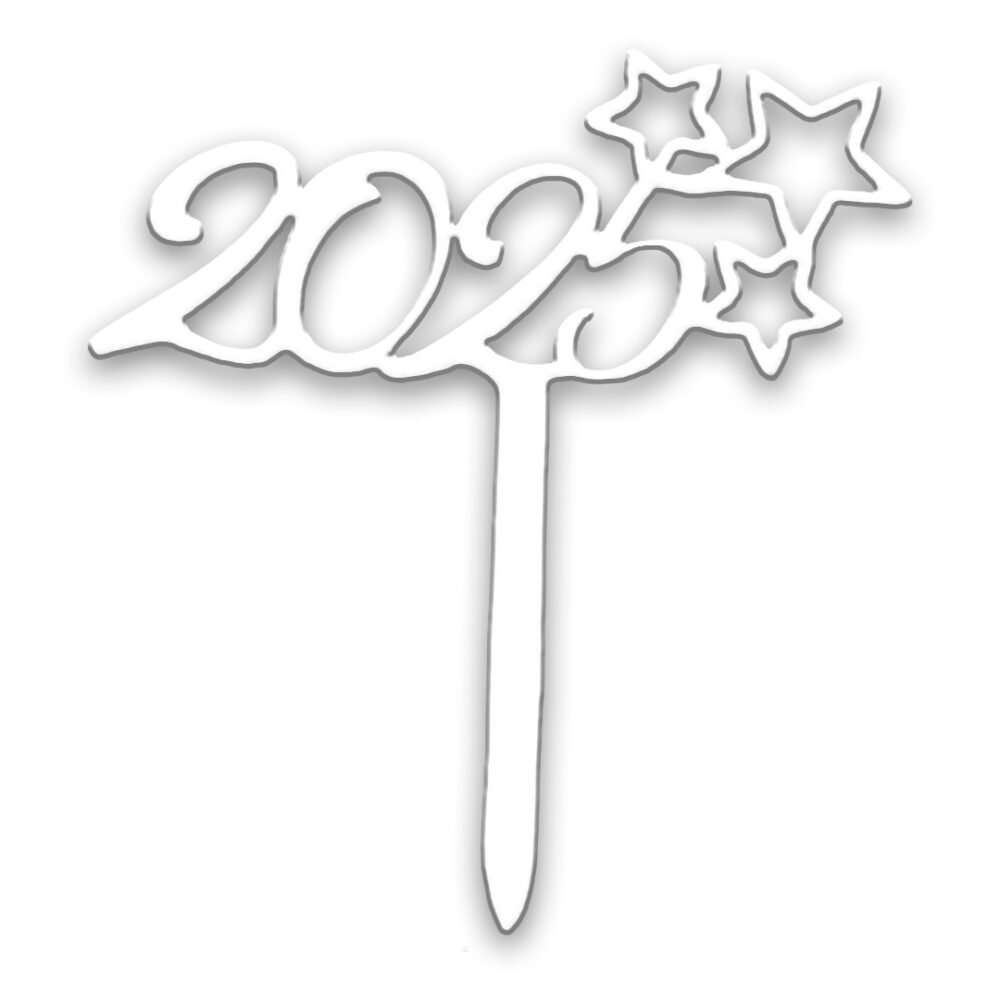 Happy New Year 2025 cake topper