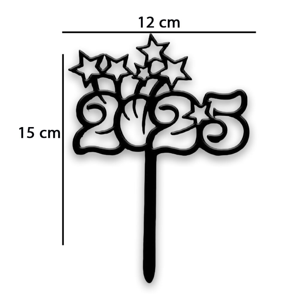 Happy New Year 2025 cake topper