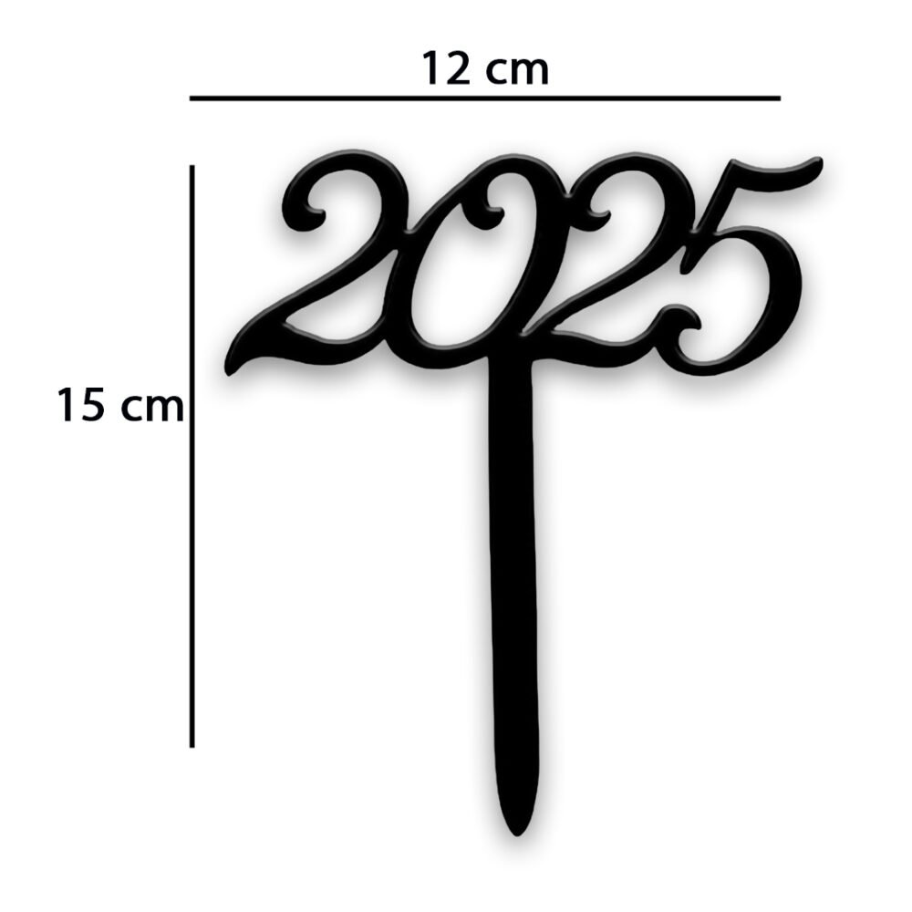 Happy New Year 2025 cake topper