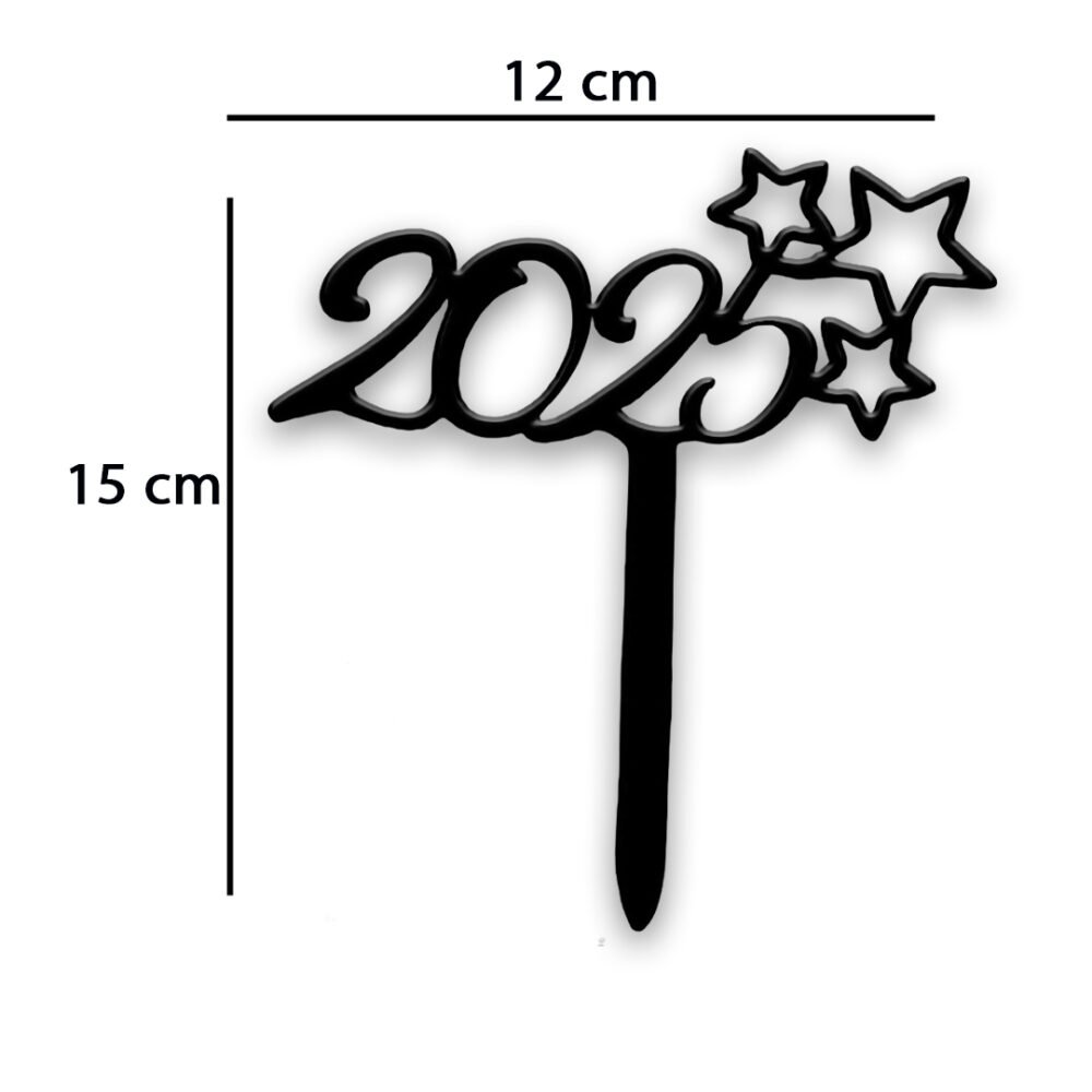 Happy New Year 2025 cake topper