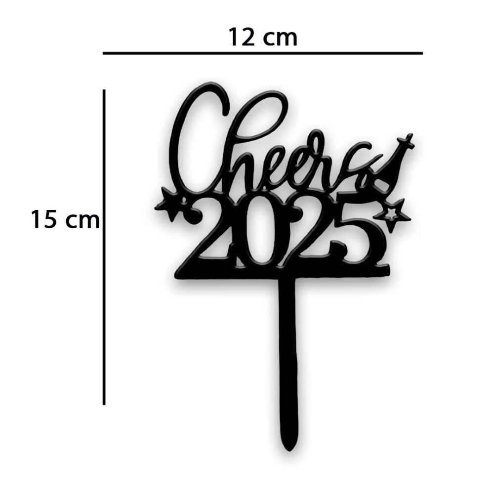 Happy New Year 2025 cake topper