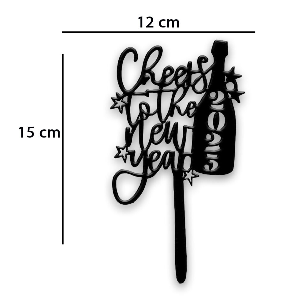 Happy New Year 2025 cake topper