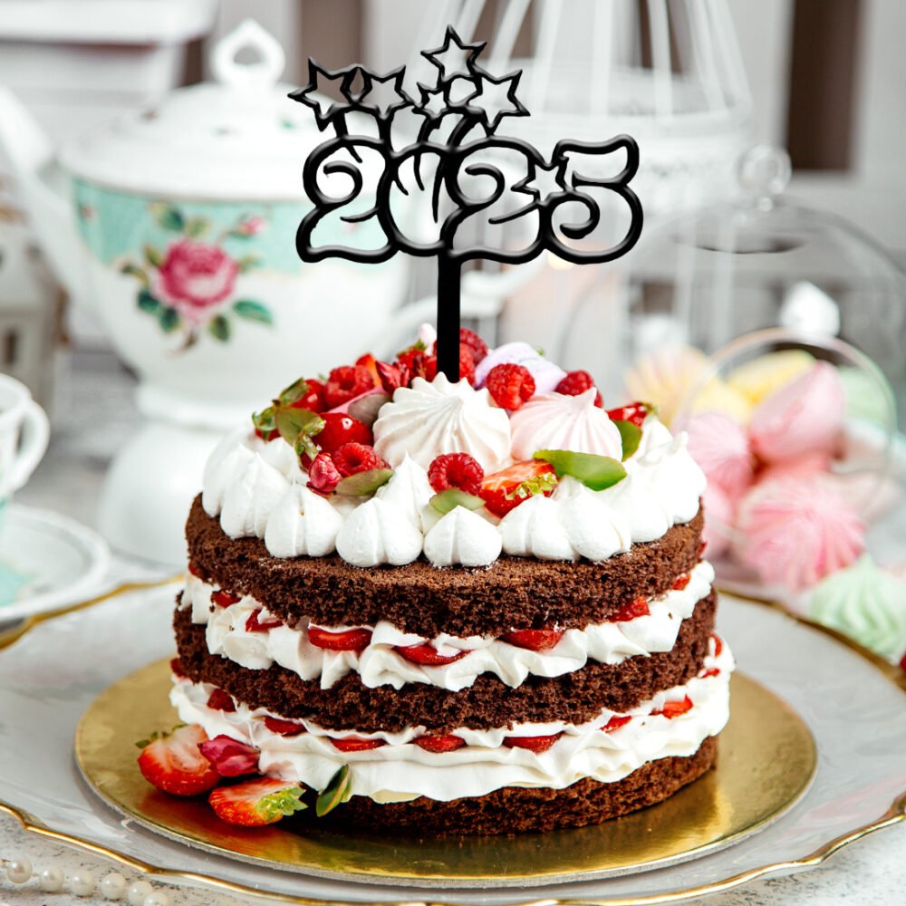 Happy New Year 2025 cake topper
