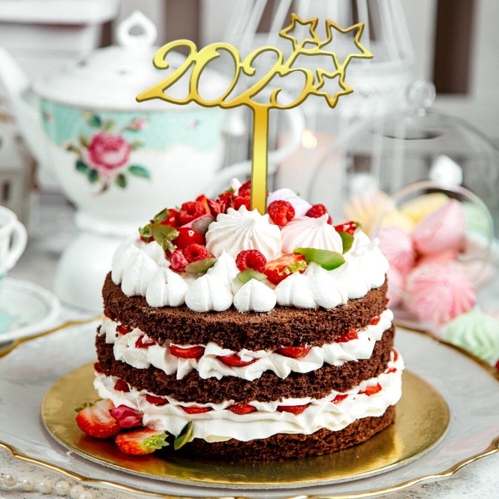 Happy New Year 2025 cake topper