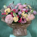 Foam Bouquet with Peach & Pink Flowers