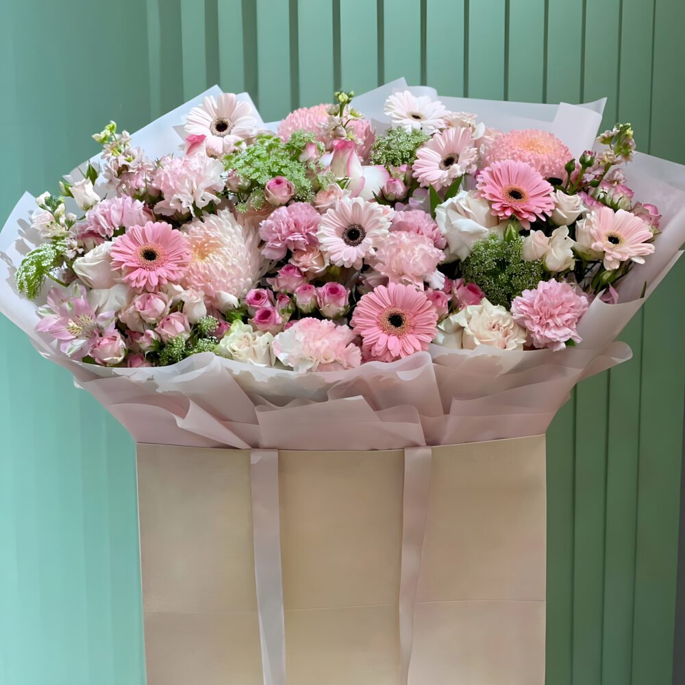 Foam Bouquet with Pink Flowers