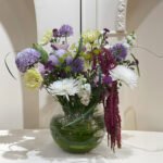 Glass Vase & Mix Flowers Bouquet