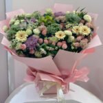 Green & Pink Flowers Foam Bouquet