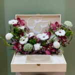 Leather Money Box with Flowers