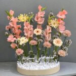 Leather Tray and Flowers