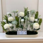 Leather Tray with Money Box & Flowers