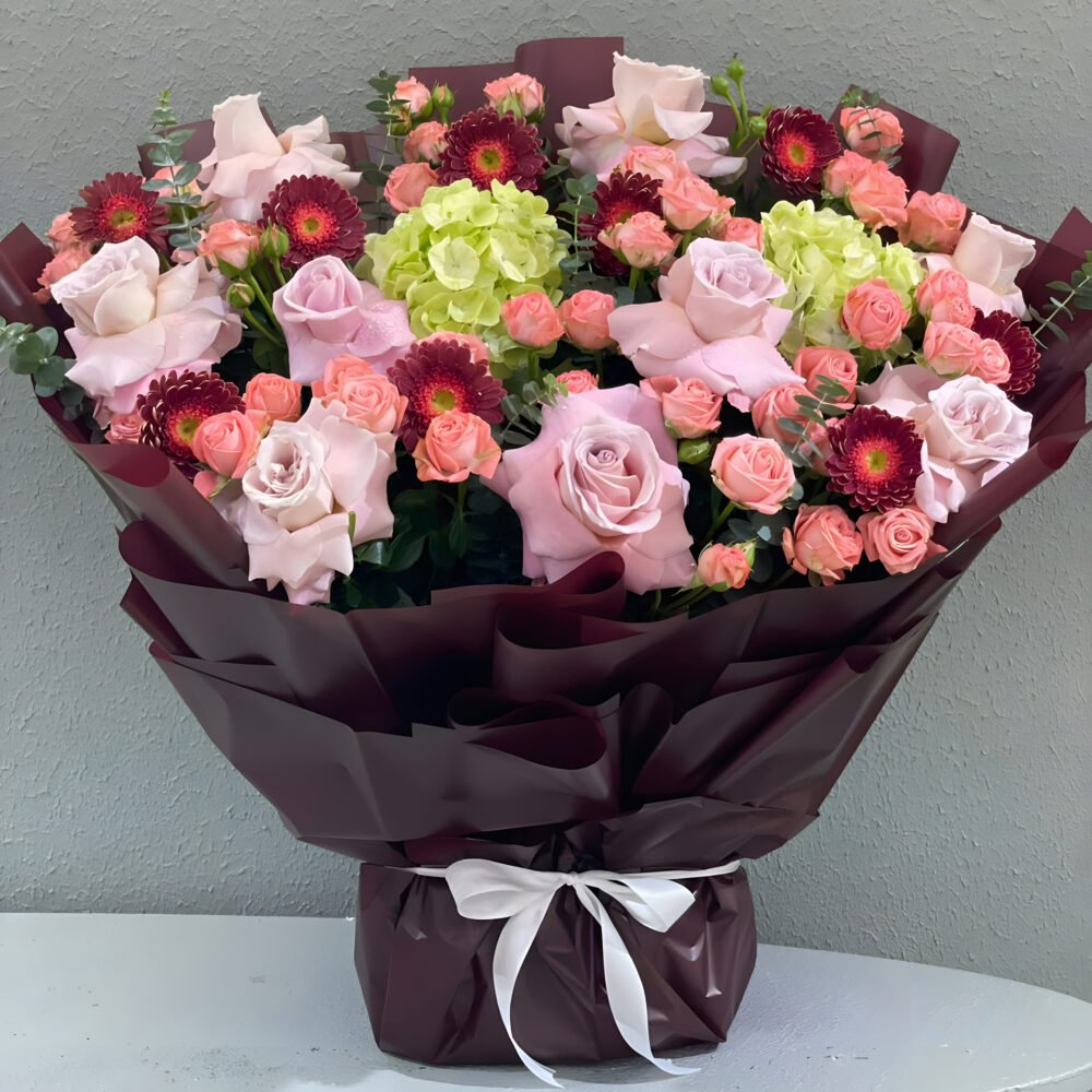 Light Pink Flowers & Gerbera Foam Bouquet