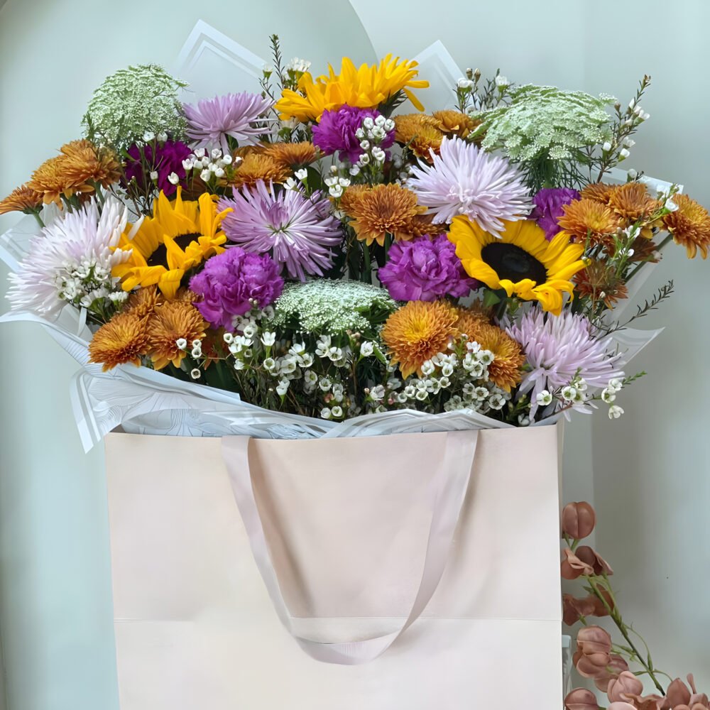 Mix Flowers Bouquet with Foam