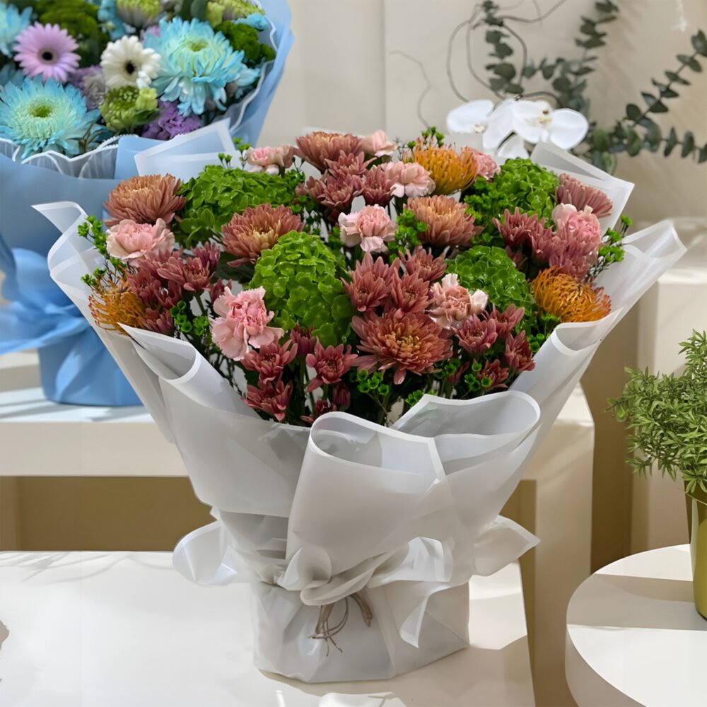 Mix Flowers Bouquet with Foam