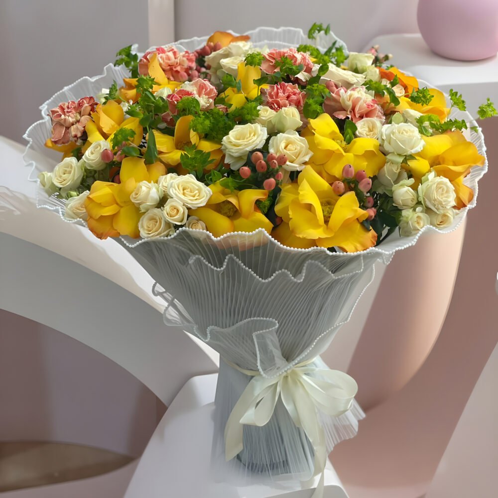 Mix Flowers Bouquet with Foam