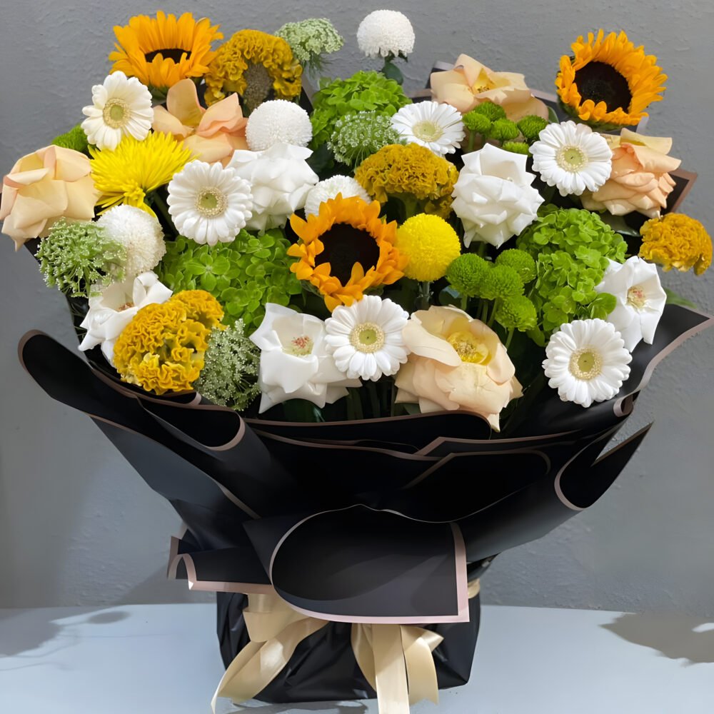 Mix Flowers Bouquet with Foam