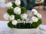 Money Box and Baby Name Tray + Flowers