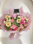 Pink and Off White Flowers Hand Boquet
