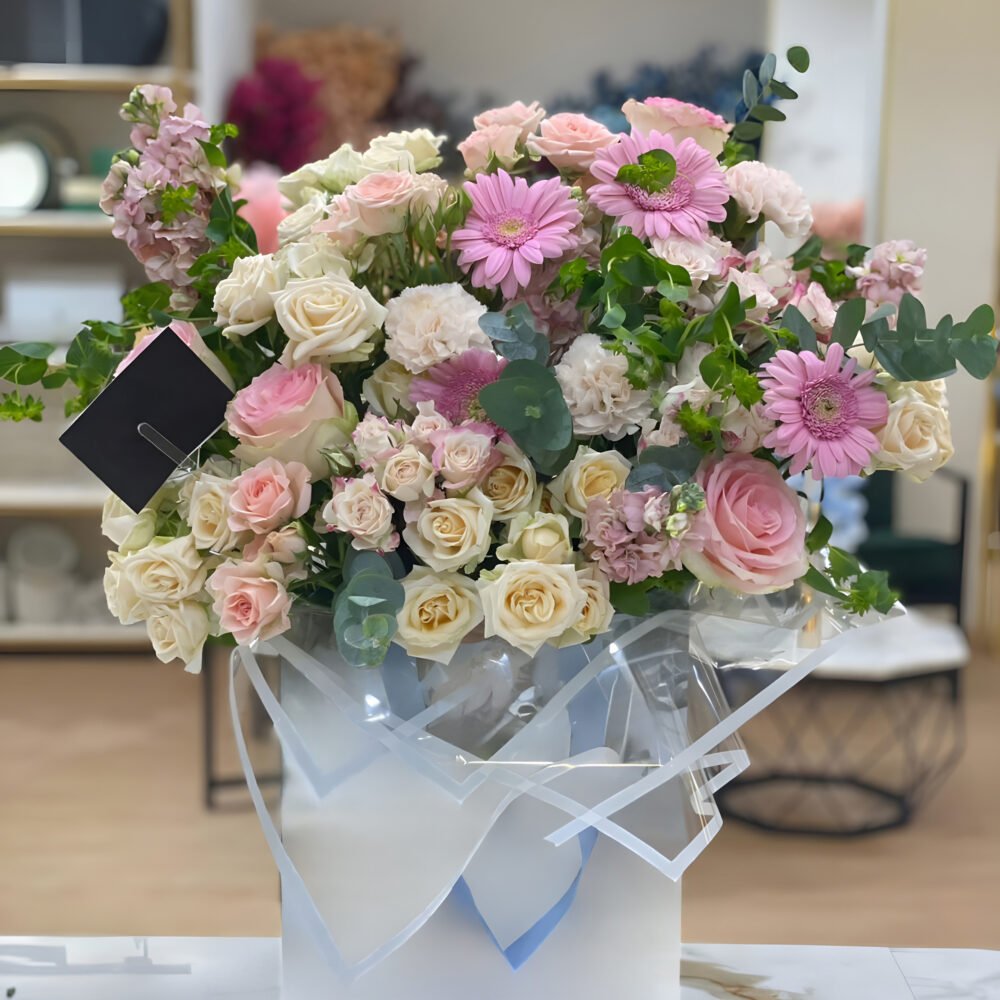 Pink & Peach Flowers Bouquet