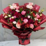 Red & Pink Flowers Bouquet with Foam