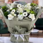 White and Green Flowers Foam Bouquet