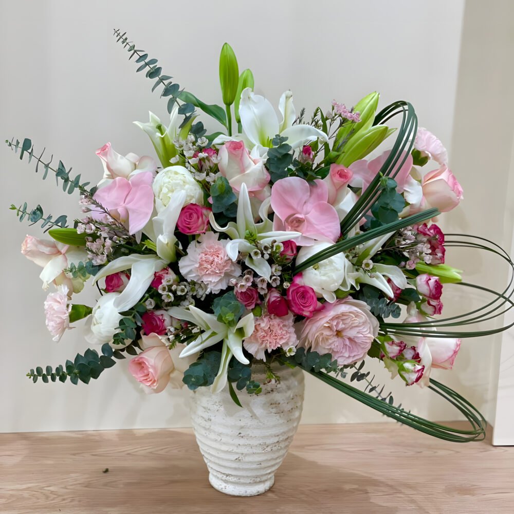 Vase and Pink Flowers