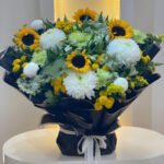 Yellow and White Flowers Bouquet with Foam