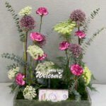 Acrylic Tray with Money Box and Name Plus Flower Mix