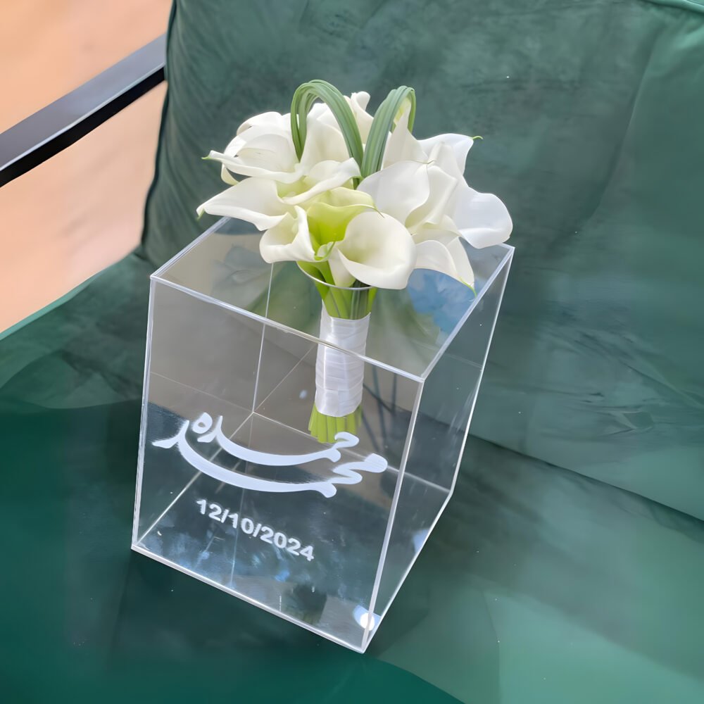 Bridal Bouquet Plus Box with Name Kala Lily White