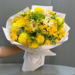 Hand Boquet Yellow and Green Flowers