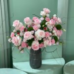Vase and Light Pink Flowers