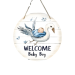 Welcome Baby Boy Round