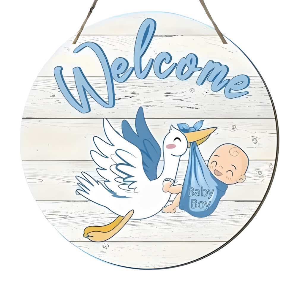 Welcome Baby Boy Round