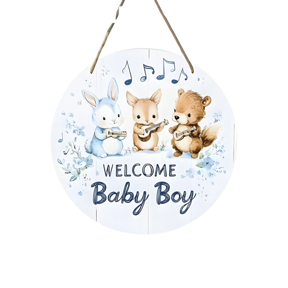 Welcome Baby Boy Round