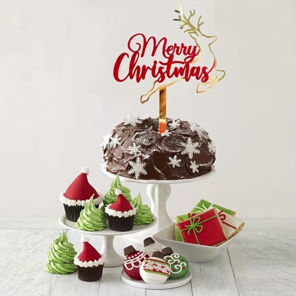 Merry Christmas Cake Topper