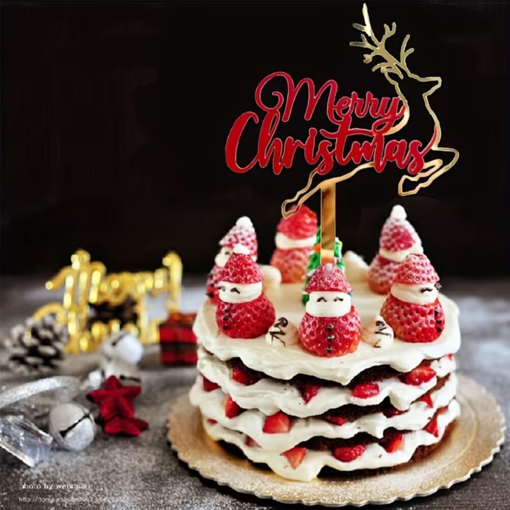 Merry Christmas Cake Topper