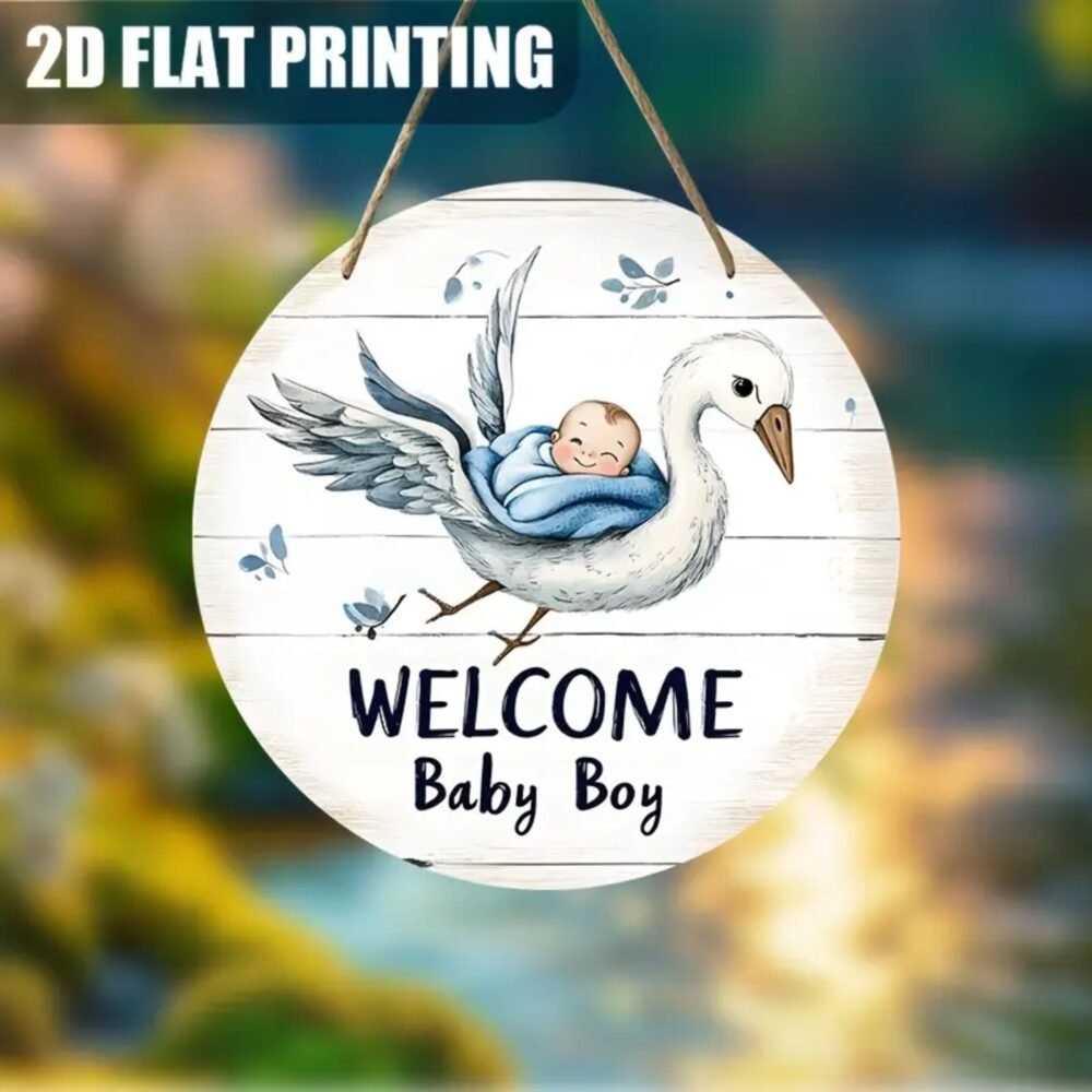 Welcome Baby Boy Round