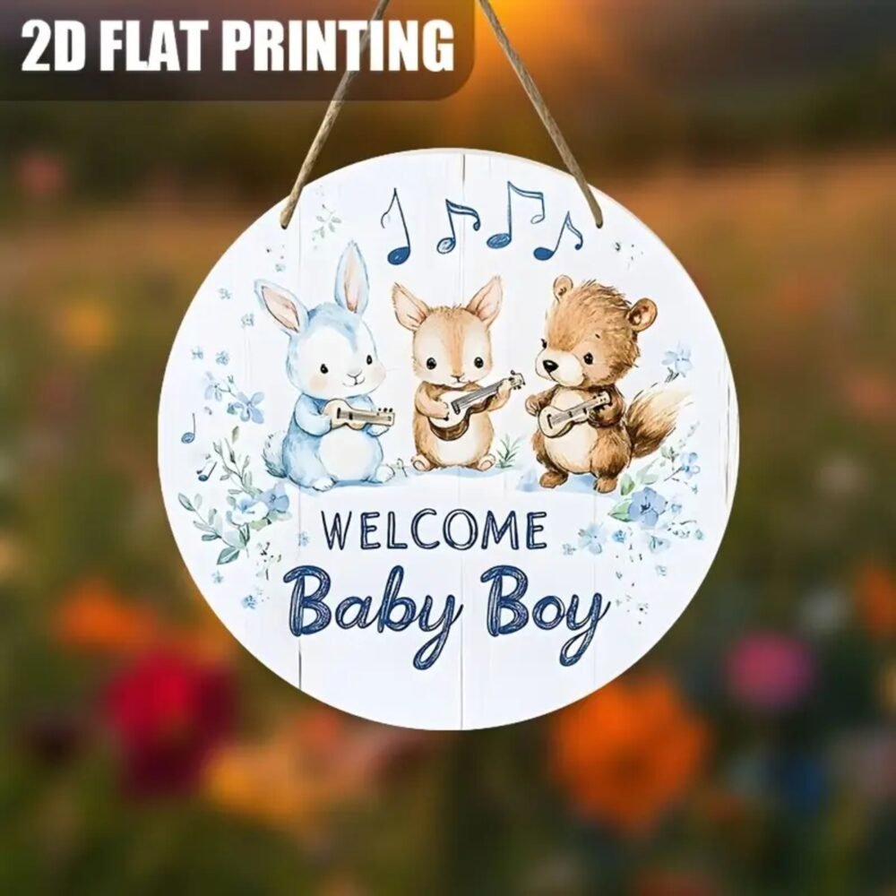 Welcome Baby Boy Round